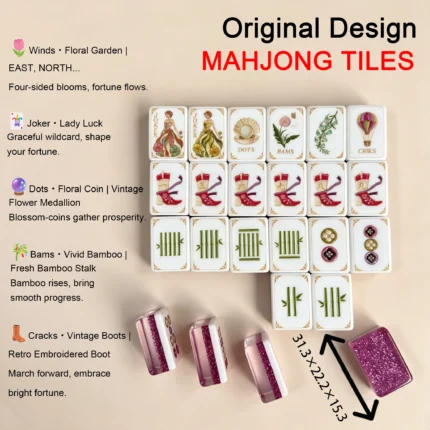 Premium Golf Sport-Themed American Mahjong Tiles Set Custom 4-Layer Acrylic 160 Mahjongg Tiles for Game Night Entertainment
